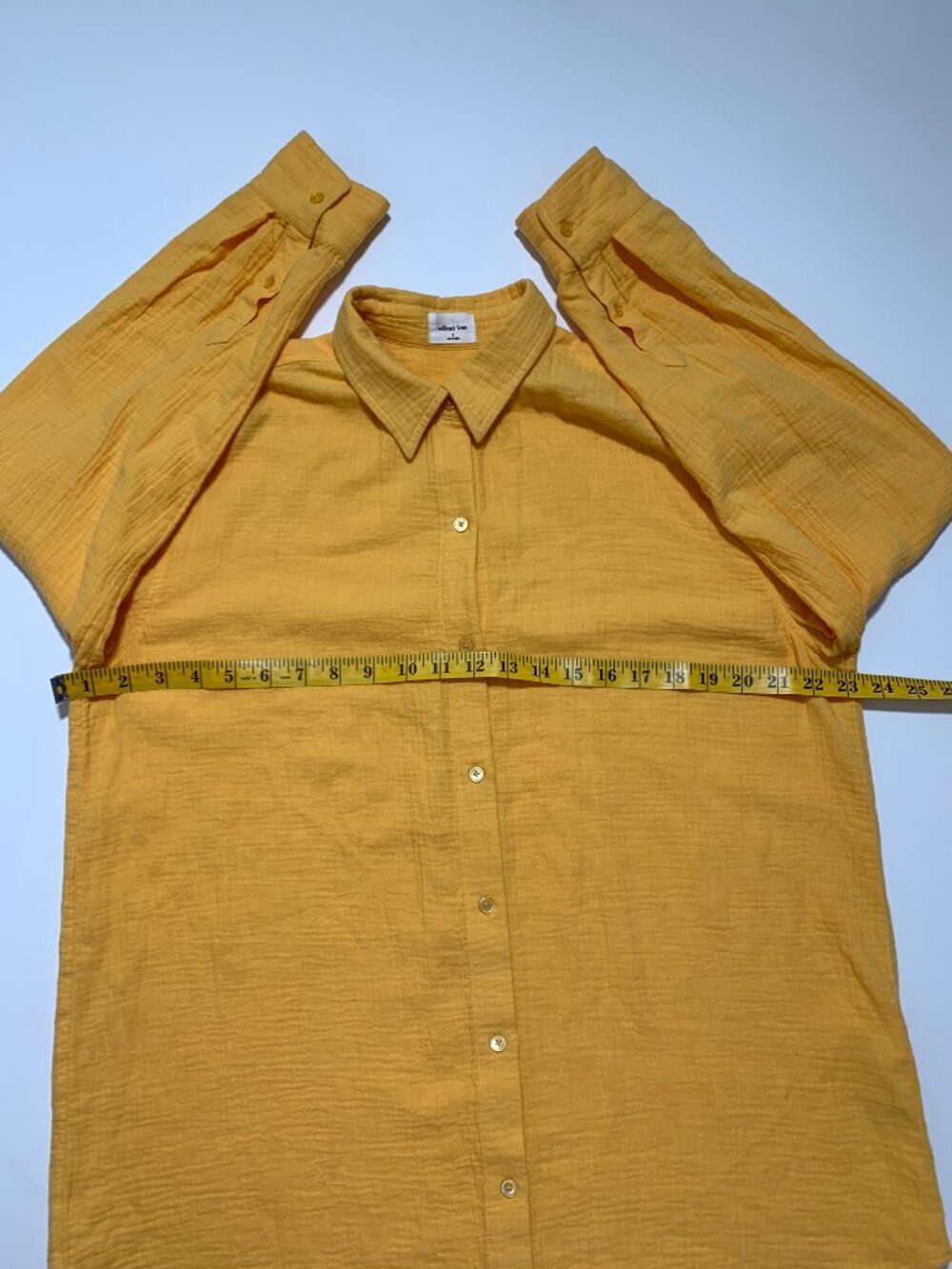 Wilfred Free Organic Cotton Blouse in Yellow Size S oversized - Picture 8 of 9